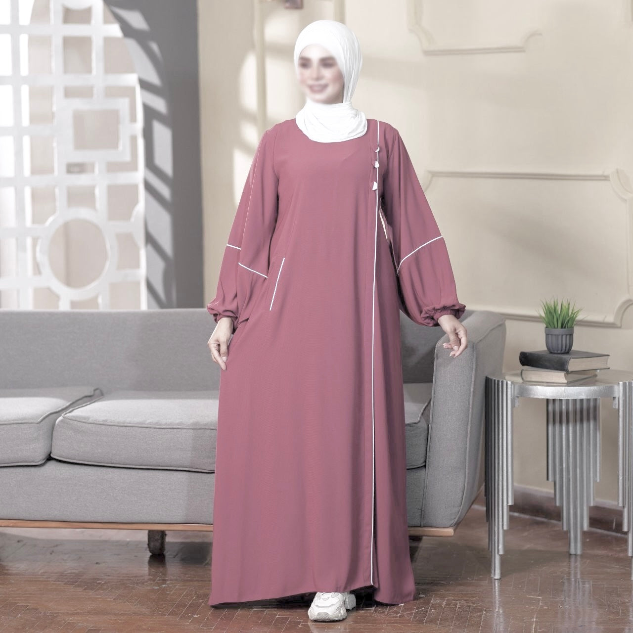 Puffed Sleeves Abaya (7 Colors)