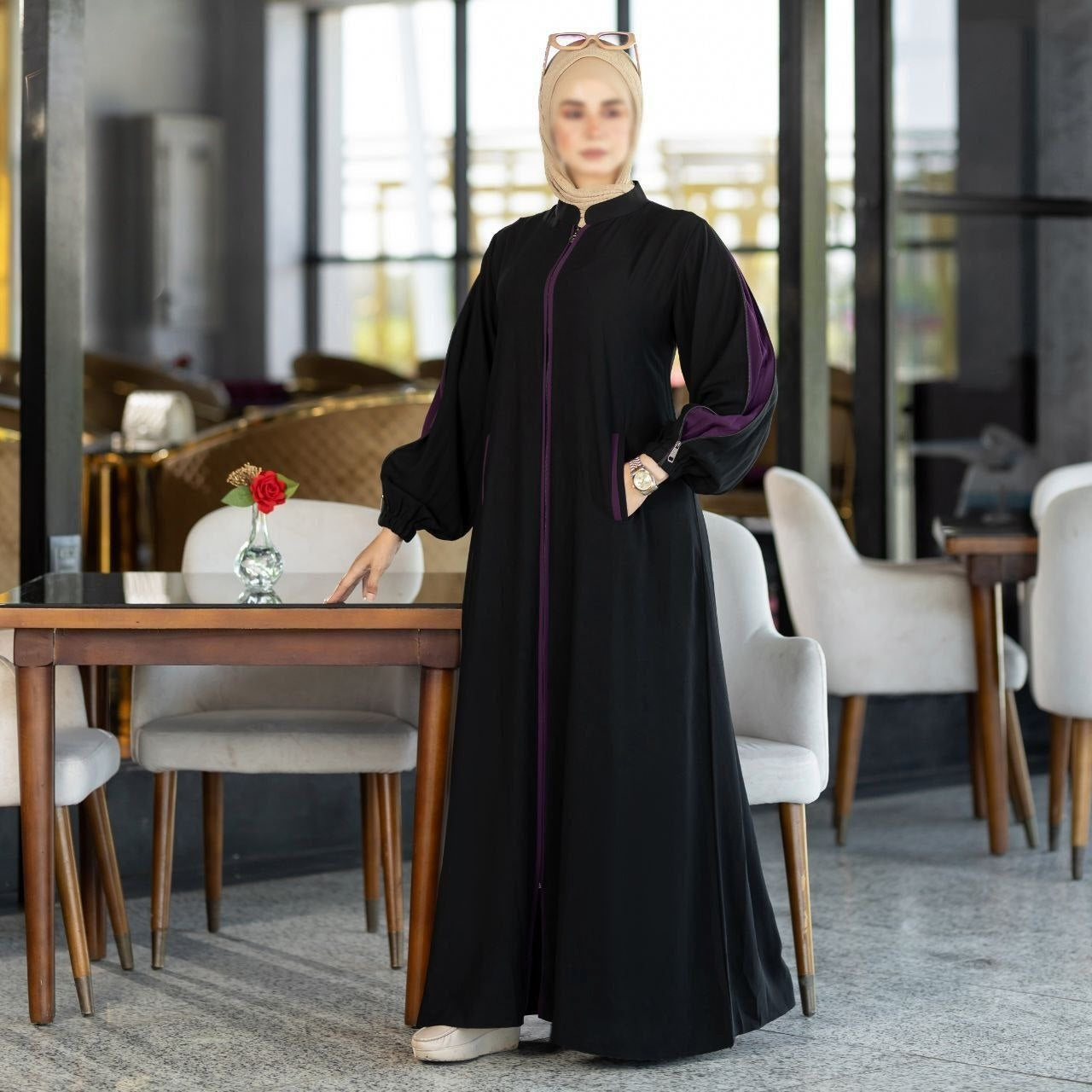 Abaya With Colored Sleeves(5 Colors)