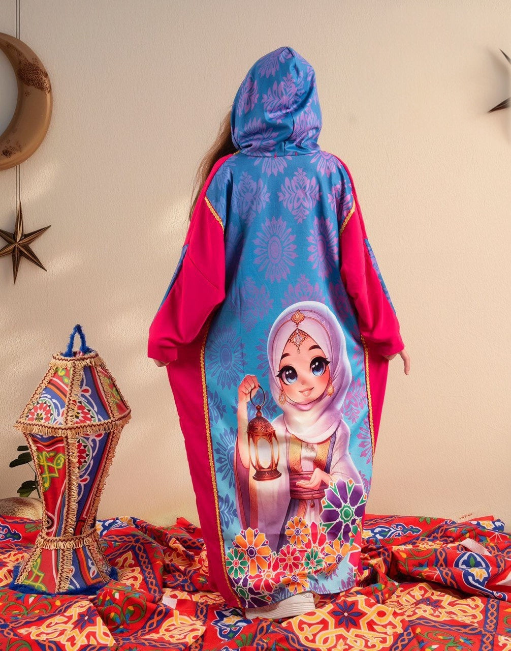 Girls Printed Abaya