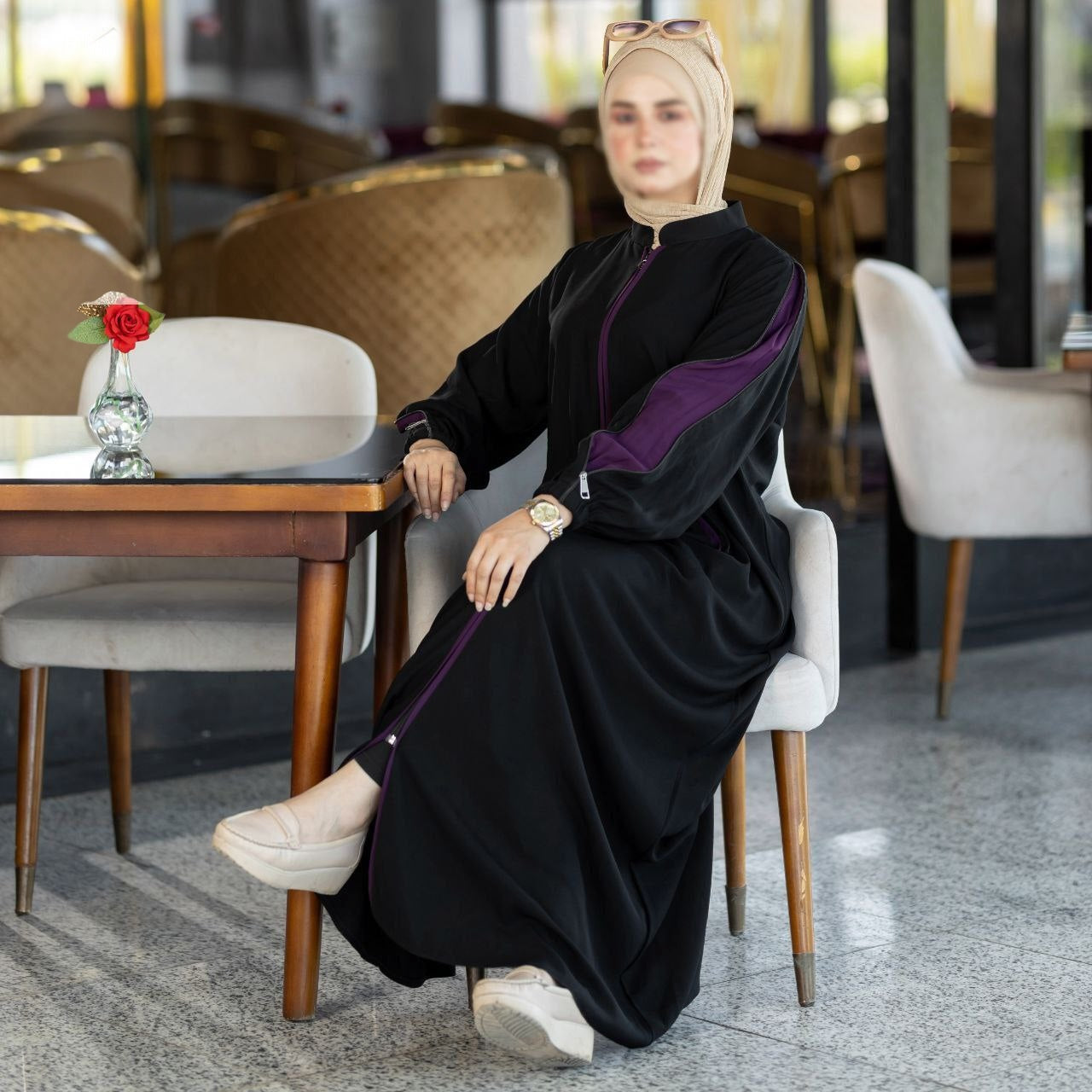 Abaya With Colored Sleeves(5 Colors)