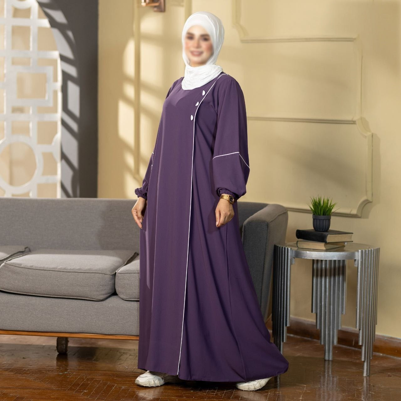 Puffed Sleeves Abaya (7 Colors)