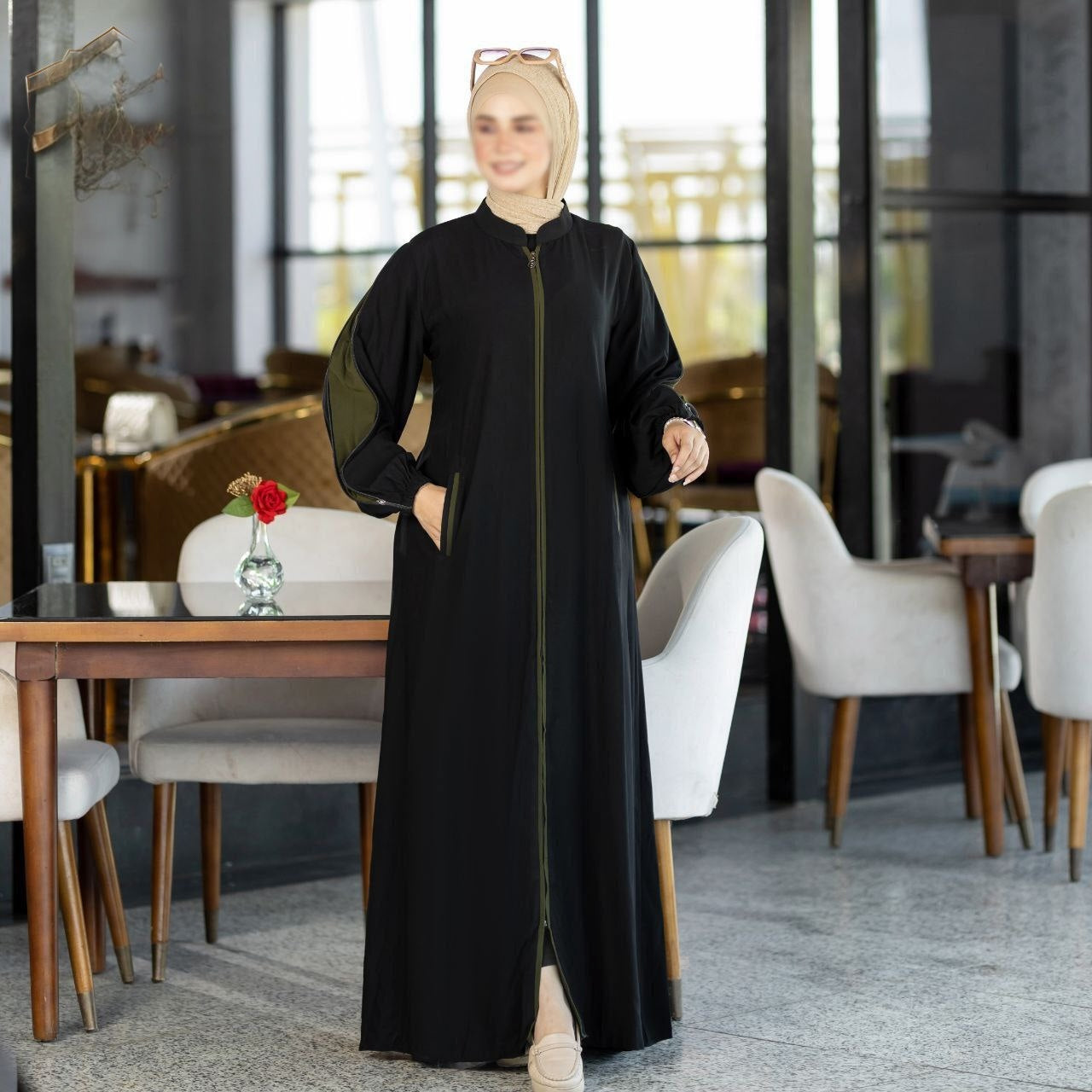 Abaya With Colored Sleeves(5 Colors)