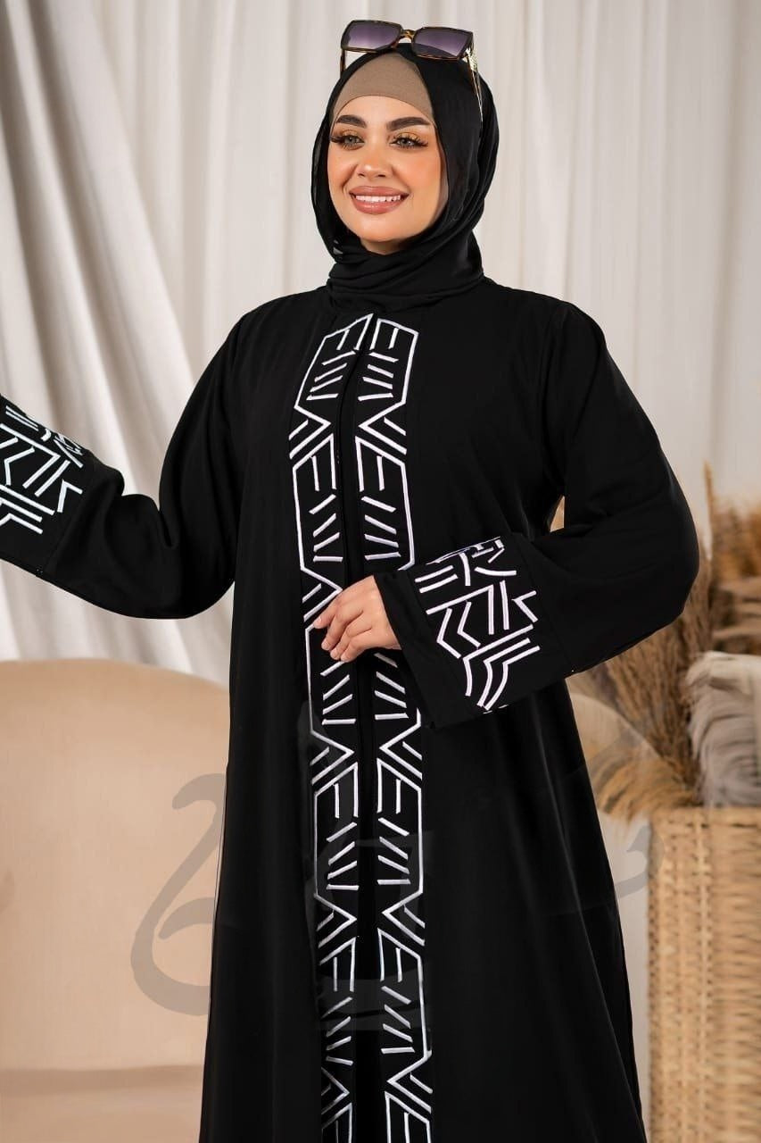 Embroidered Semi Closed Abaya