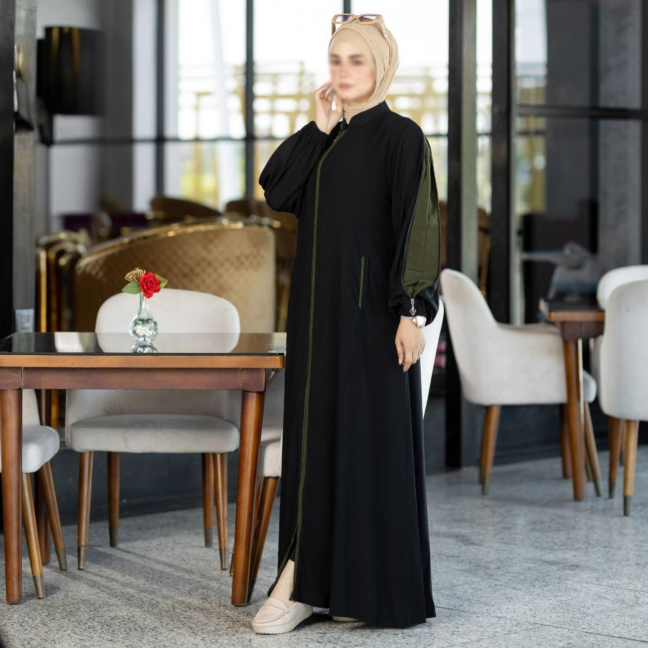 Abaya With Colored Sleeves(5 Colors)