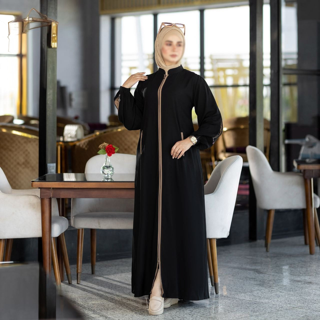 Abaya With Colored Sleeves(5 Colors)