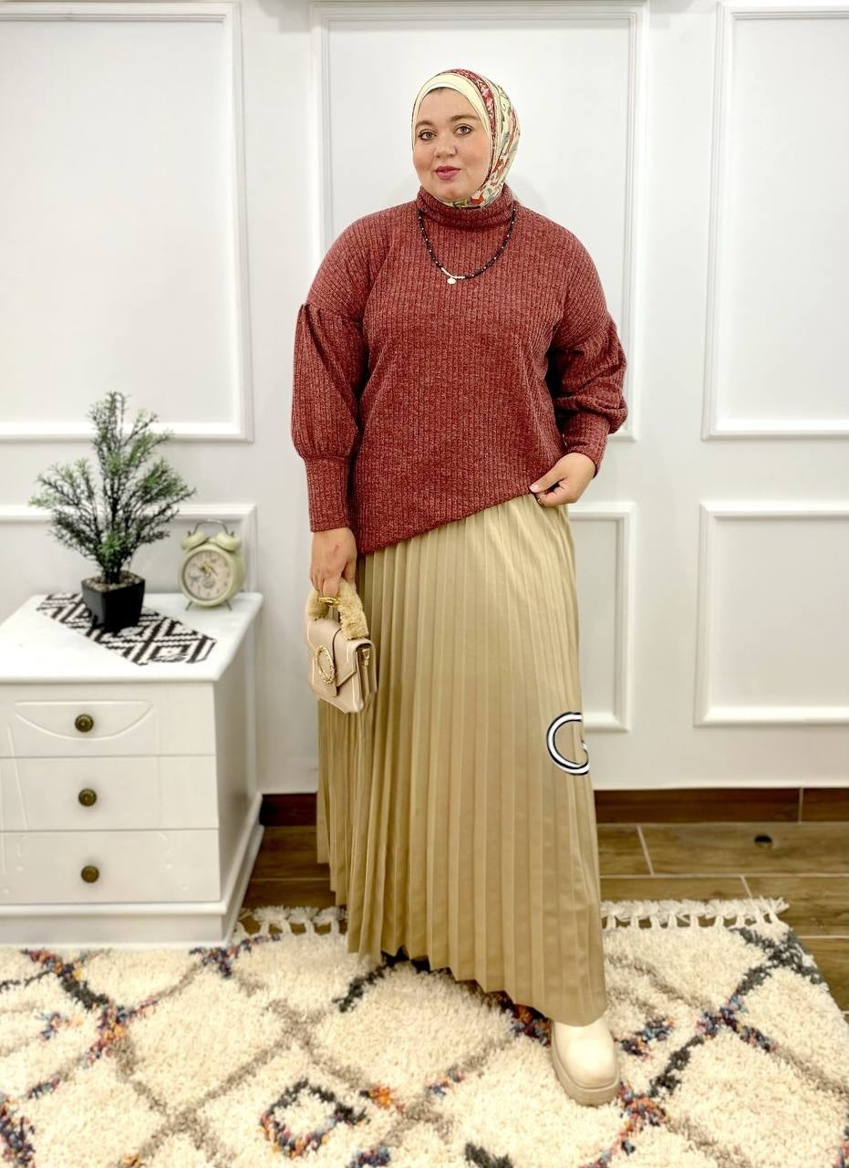 Plus Size pleated Skirt