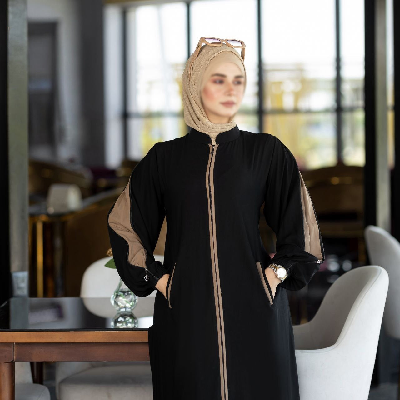 Abaya With Colored Sleeves(5 Colors)