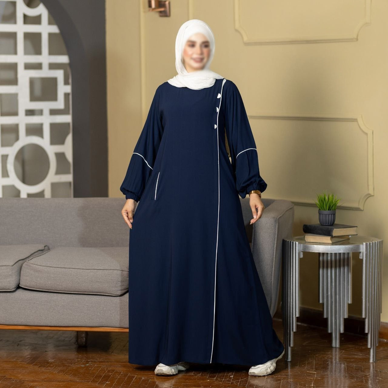 Puffed Sleeves Abaya (7 Colors)