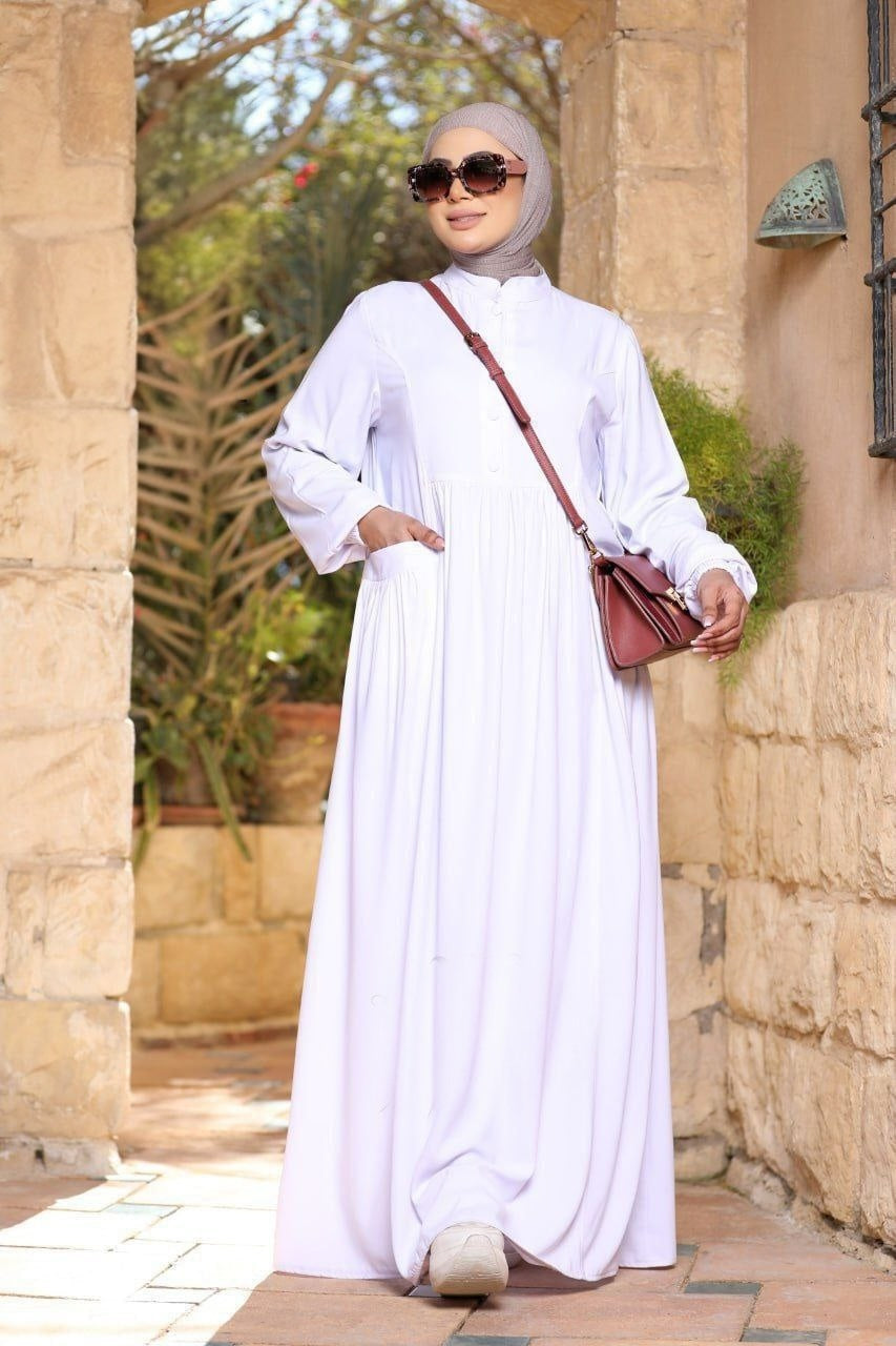 Pleated Abaya With Pockets