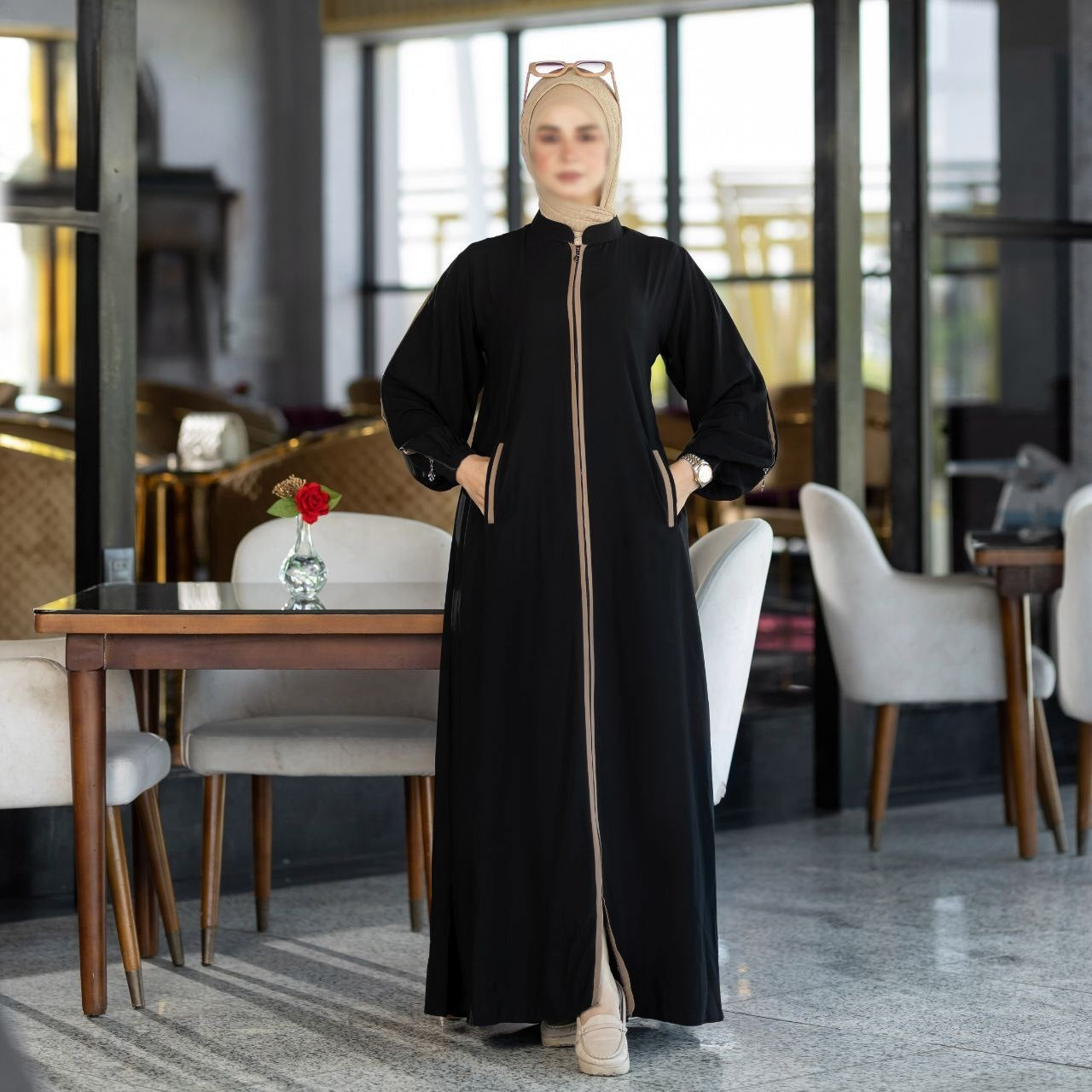 Abaya With Colored Sleeves(5 Colors)