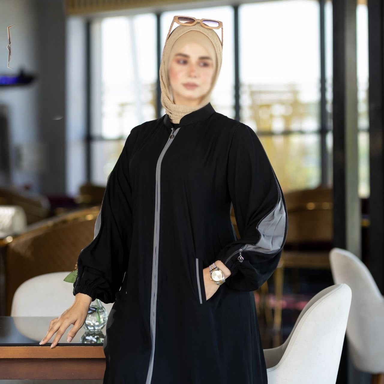 Abaya With Colored Sleeves(5 Colors)