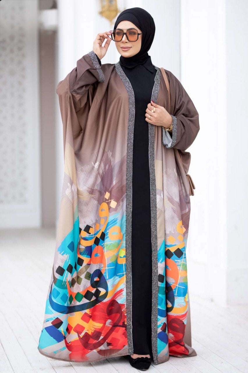 Printed Kaftan With Glitter