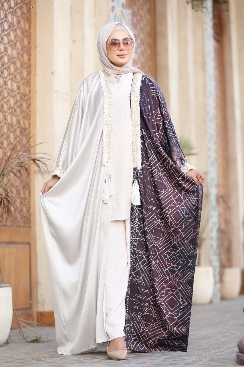 Satin Printed Kaftan