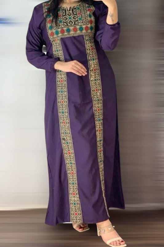 Etamine Embroidery Abaya