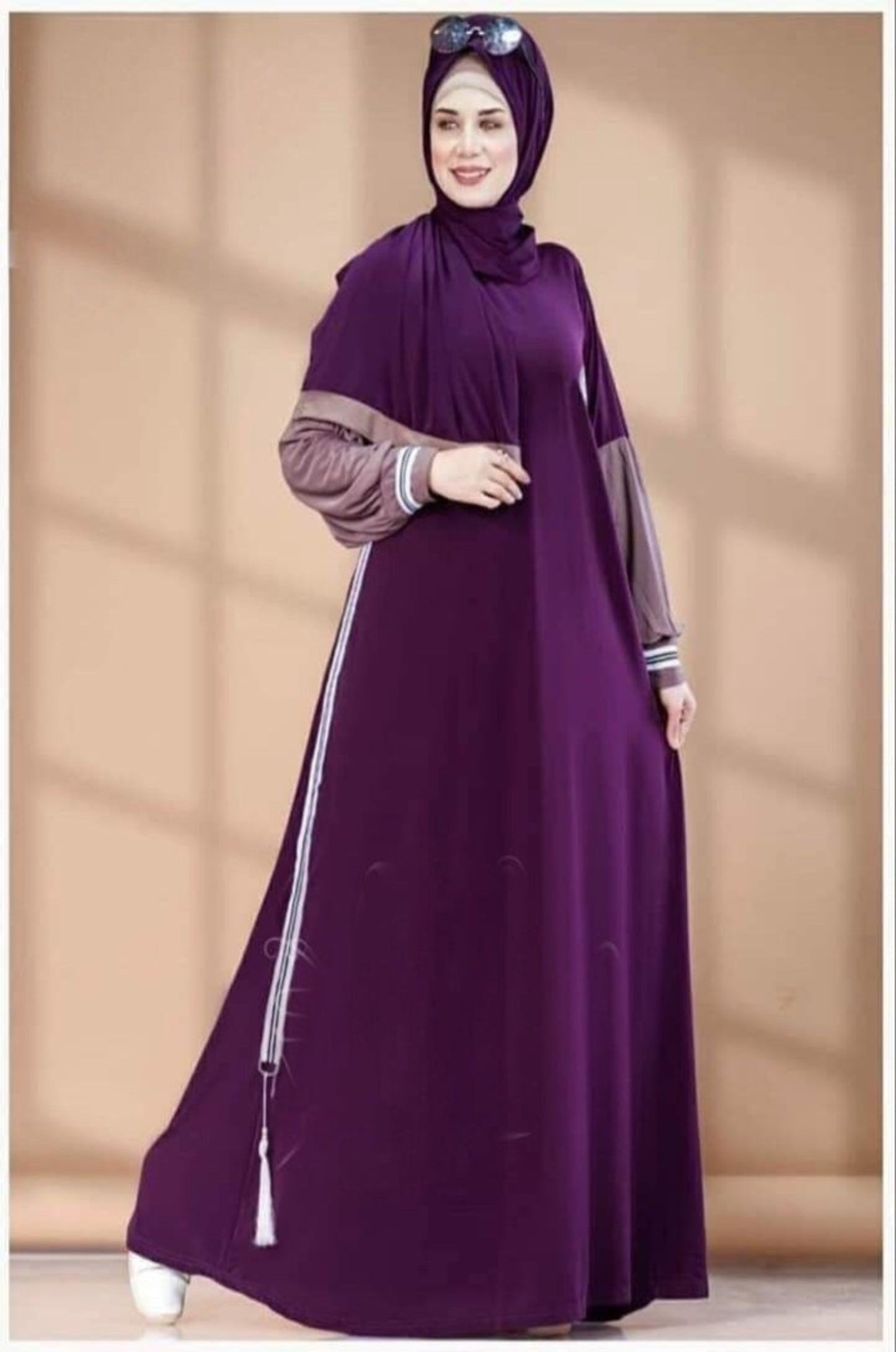 Plain Sport Abaya With Pleated Cuffs