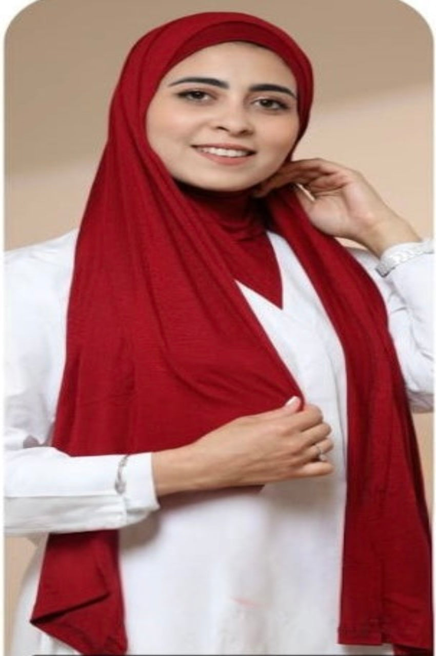 Cotton Jersey Scarf With Neck Ineer