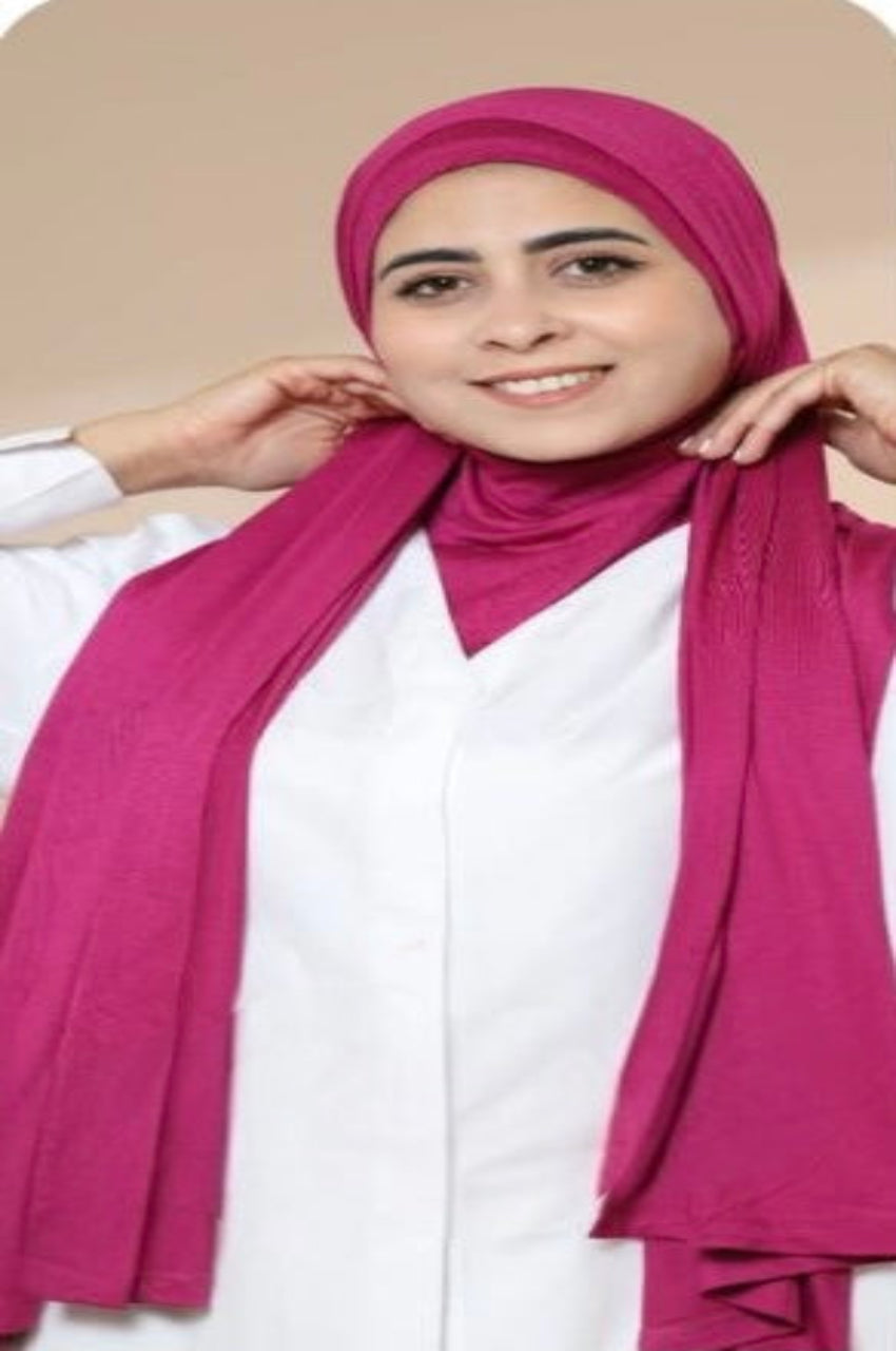 Cotton Jersey Scarf With Neck Ineer