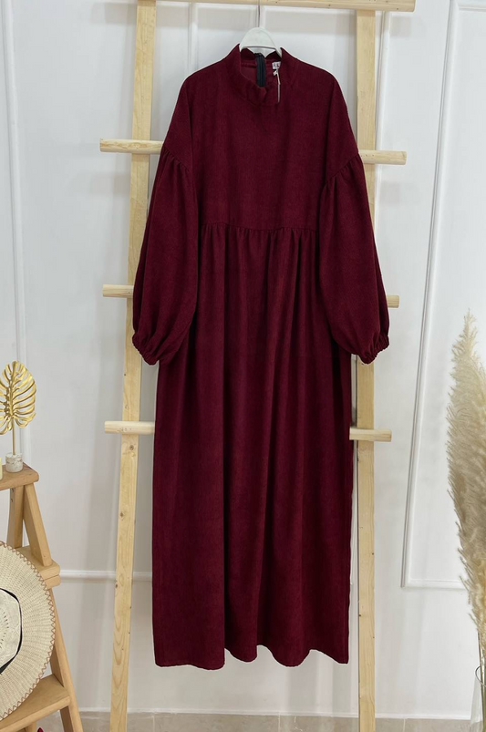 Puffed Sleeves Winter Dress